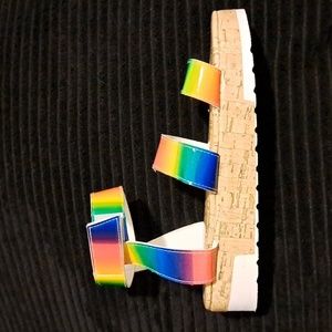 Rainbow Colored Strappy sandals